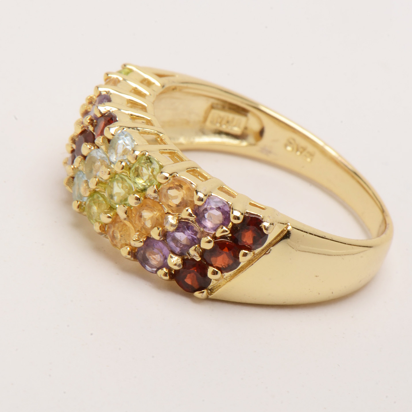 Silver Multi-Gemstone Bracelet and Ring