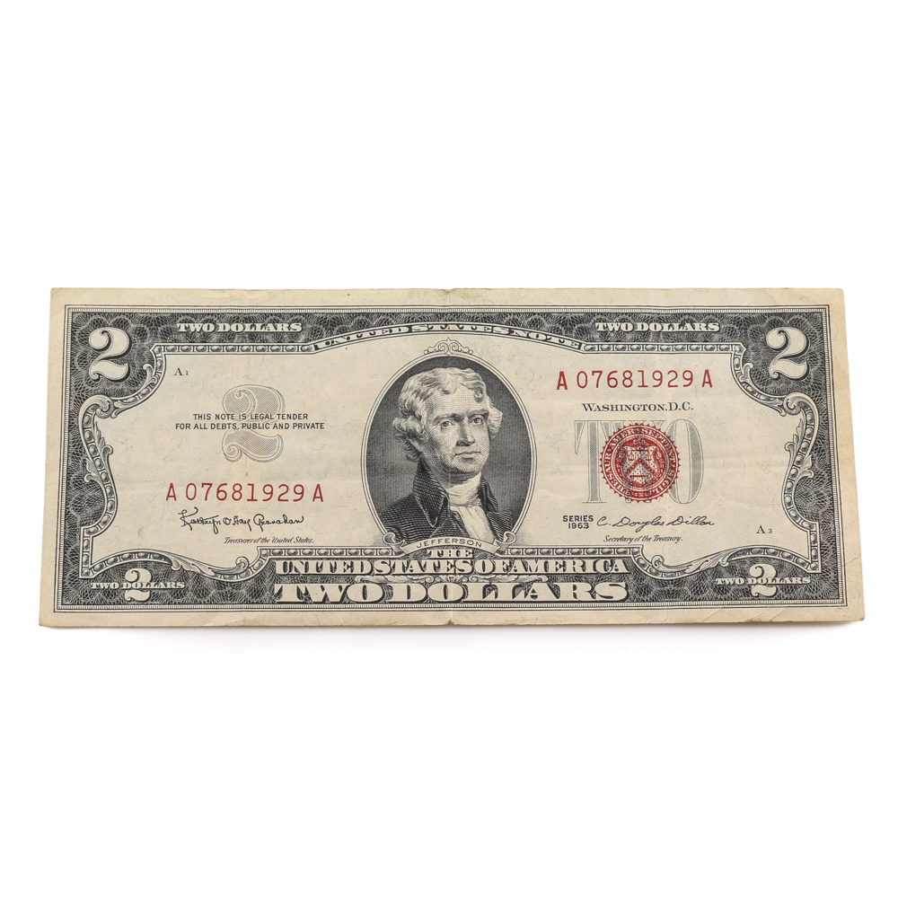 Series 1963 Red Seal $2 Bill