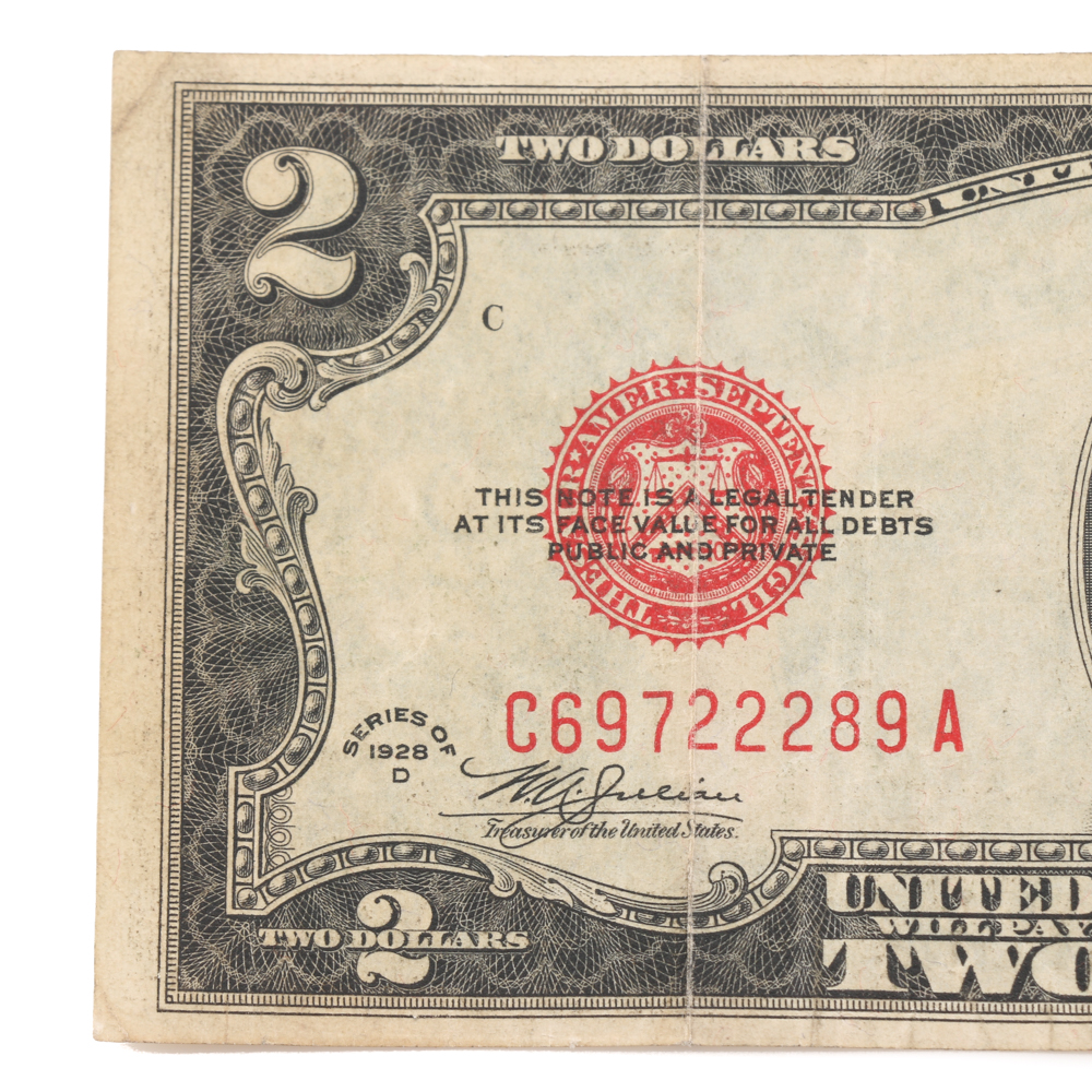 Series 1928-D Red Seal $2 Bill
