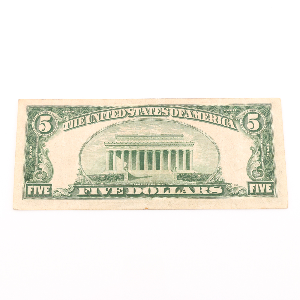 Series 1928-F Red Seal $5 Bill