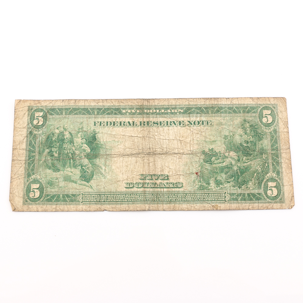 Series 1914 Blue Seal $5 Bill