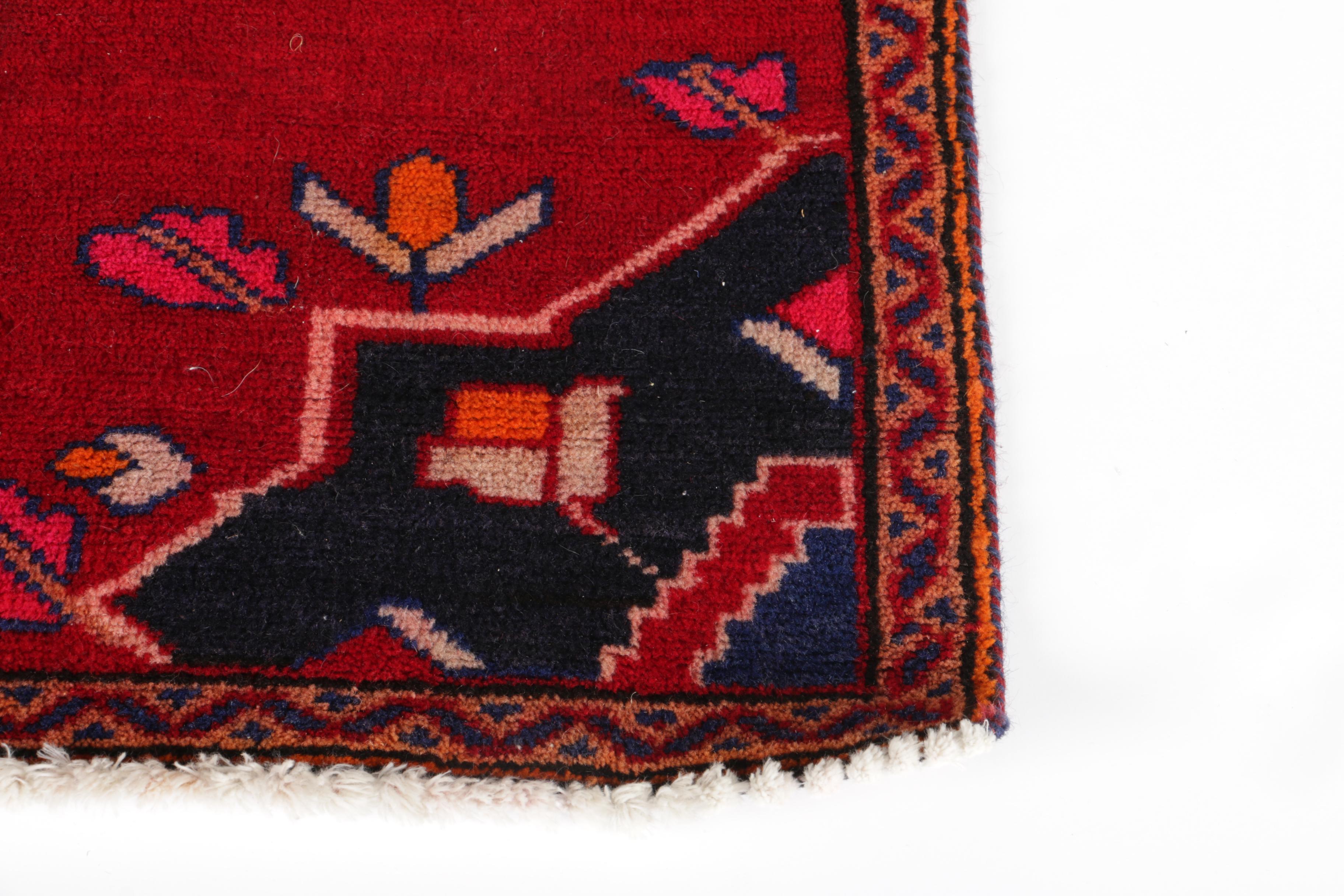 Vintage Hand-Knotted Northwestern Iran Meshkin Area Rug