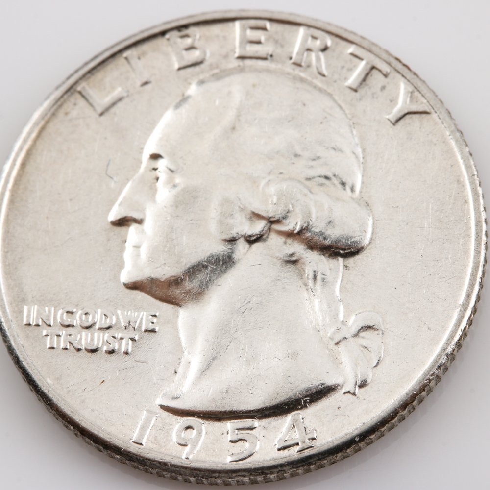 1954 and 1955 Silver Washington Quarters