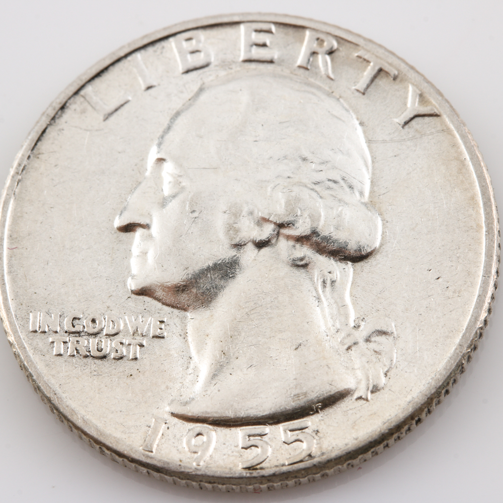 1954 and 1955 Silver Washington Quarters