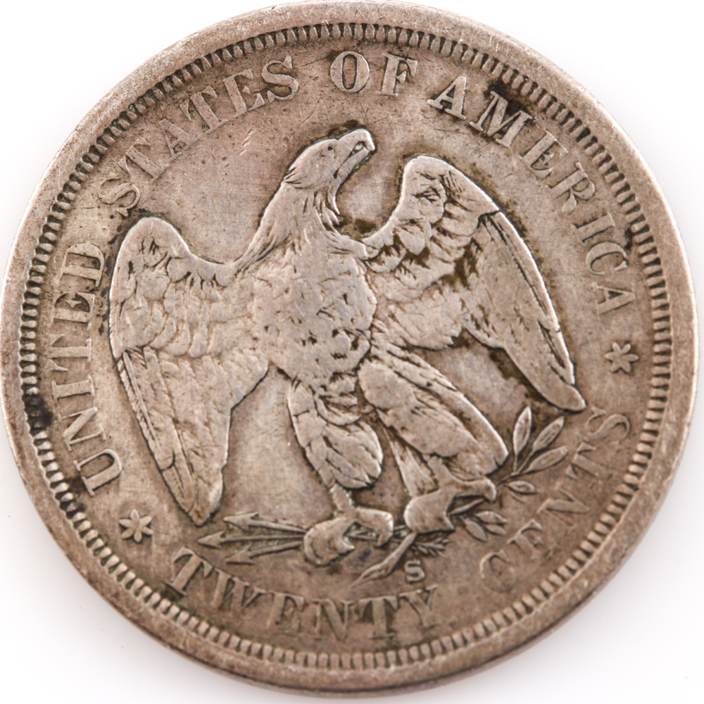 1875-S Silver Twenty Cent Coin