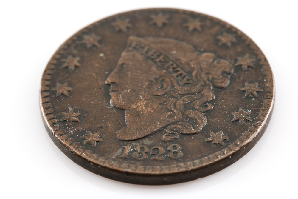 1828 Coronet Hair Cent