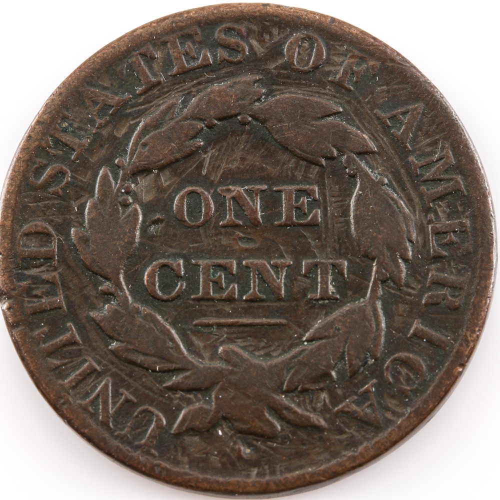 1828 Coronet Hair Cent