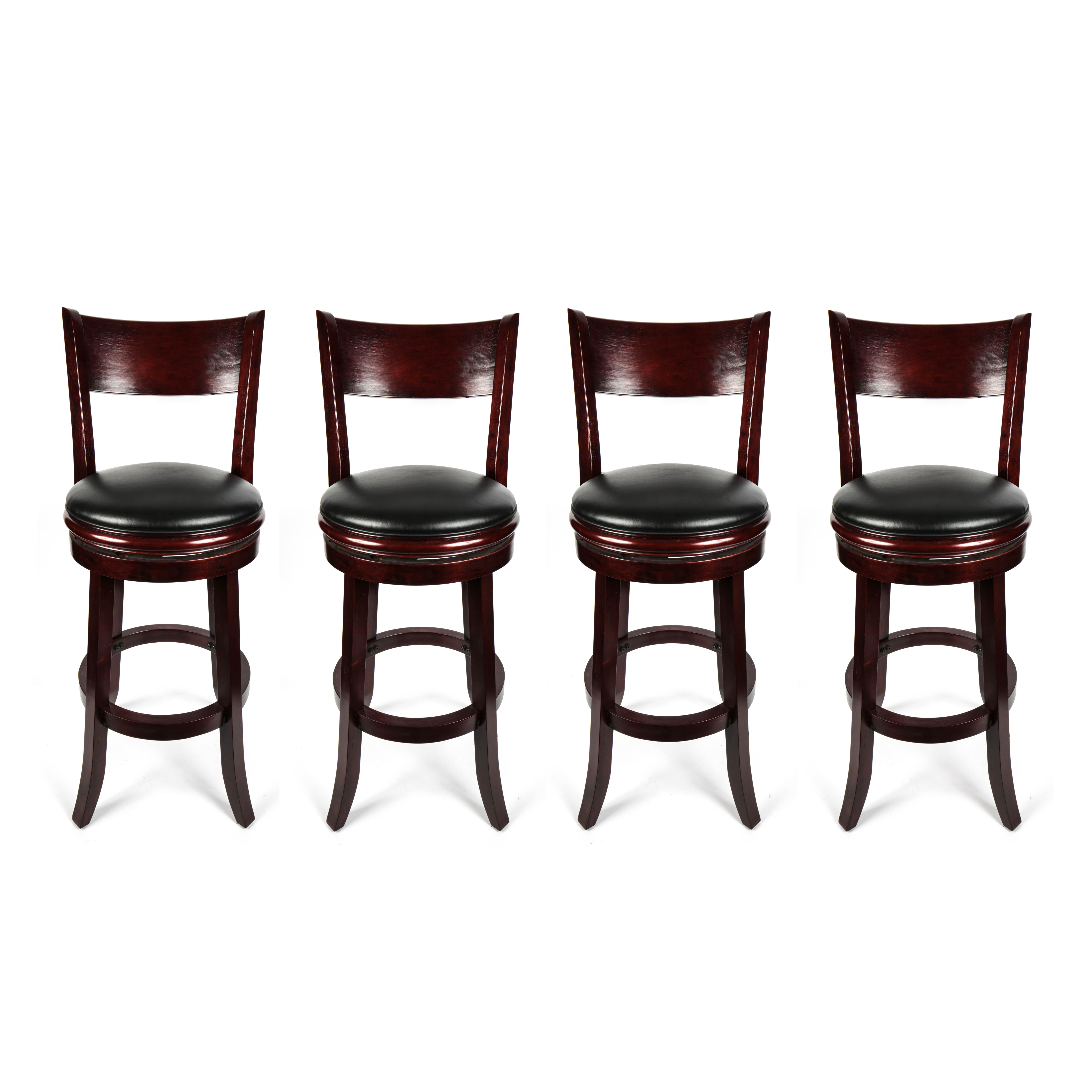 Four Wooden Swivel Barstools