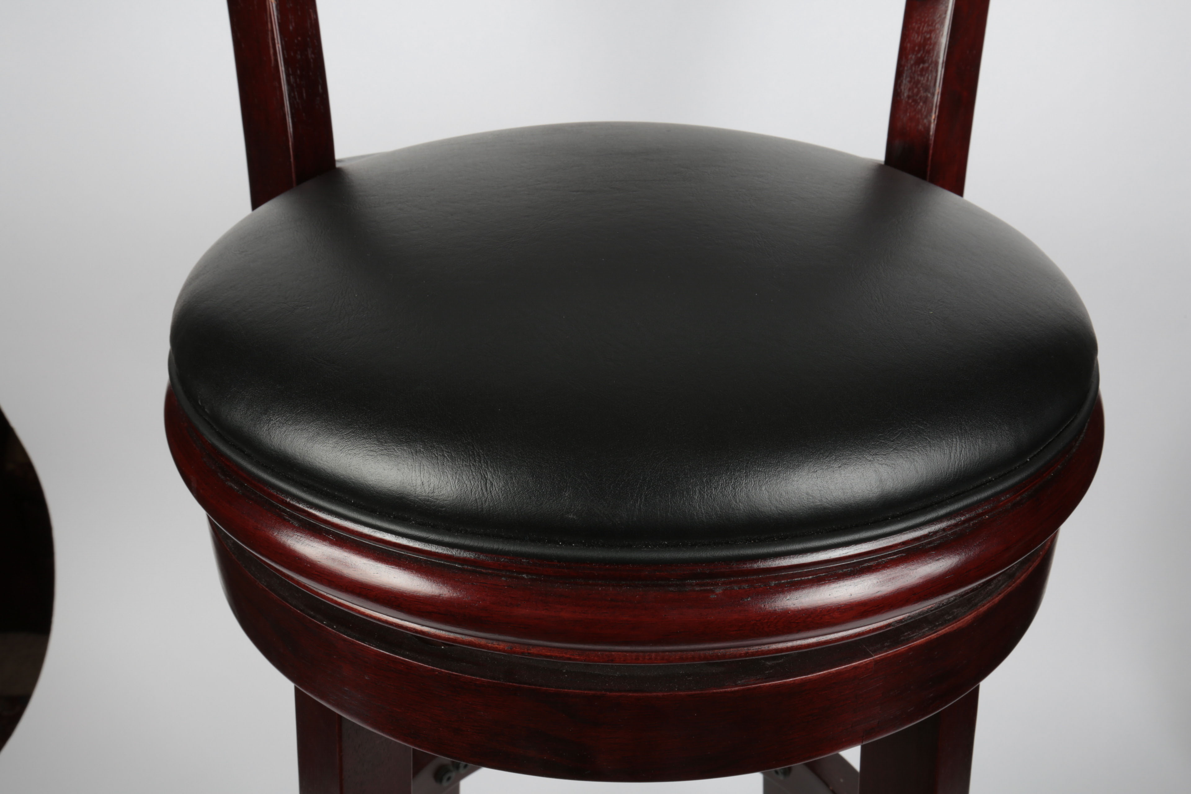 Four Wooden Swivel Barstools