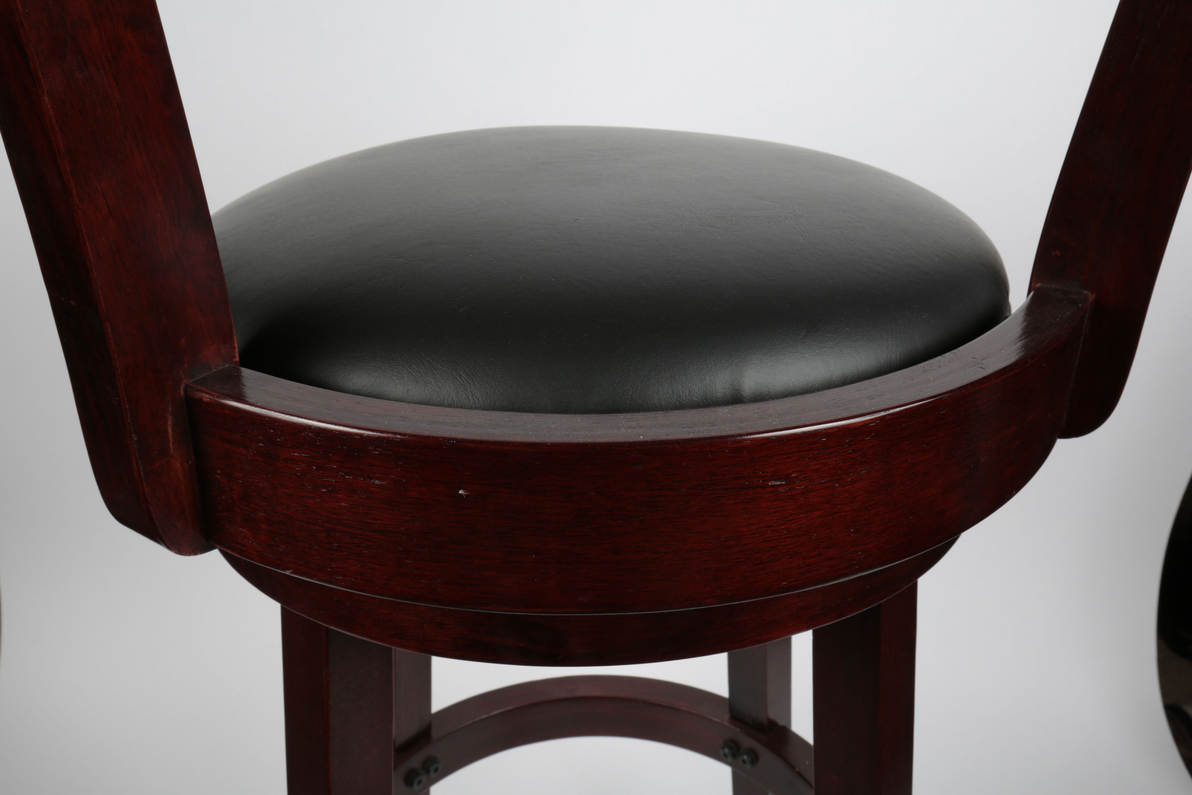 Four Wooden Swivel Barstools