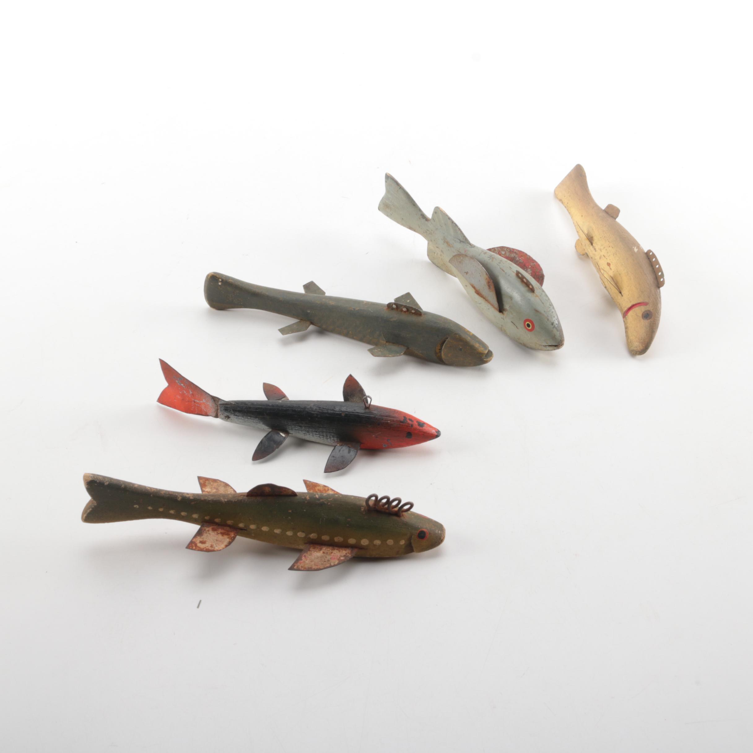 Hand Carved Antique Wooden Fish Decoys