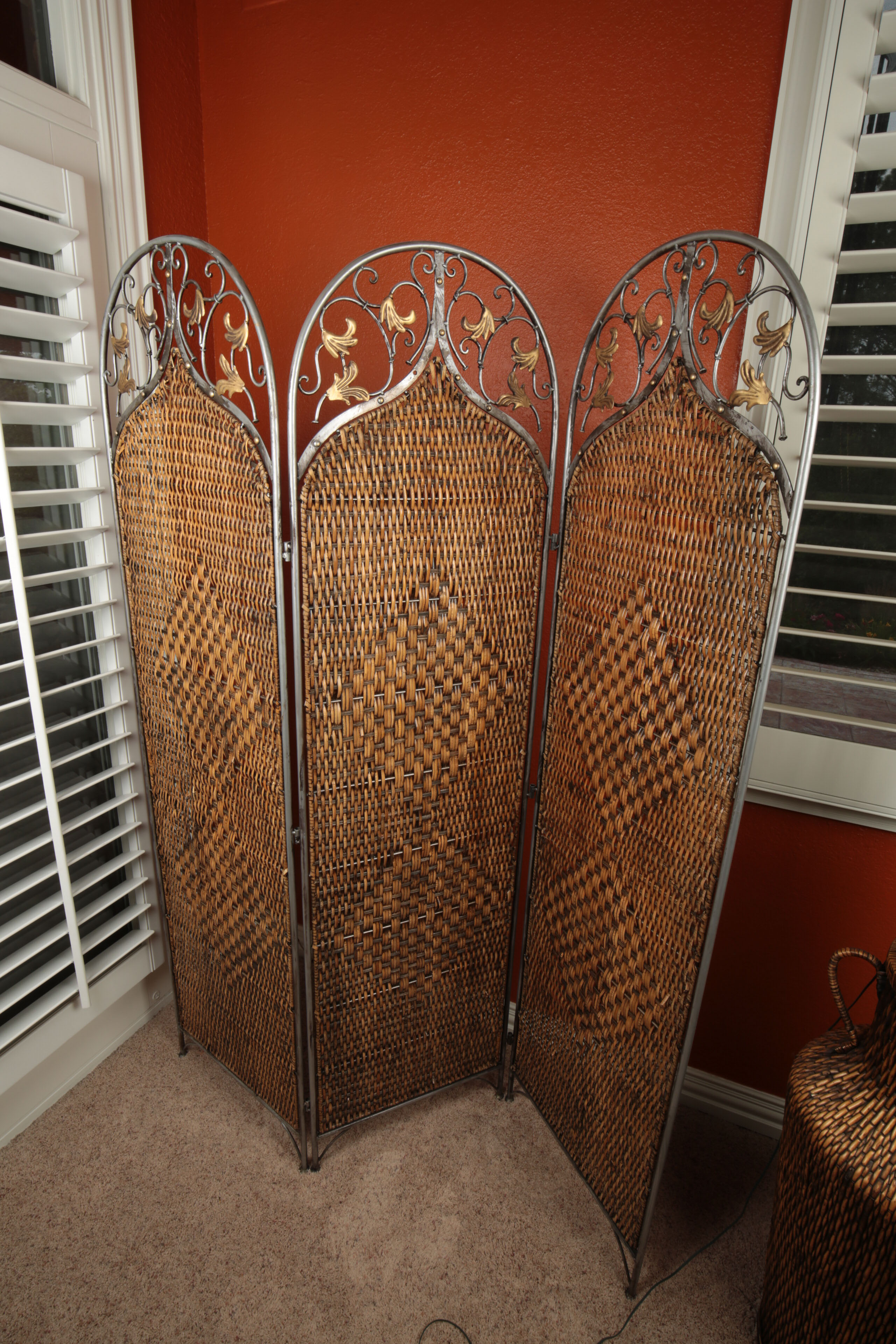 Rattan and Metal Pirvacy Screen and Baskets