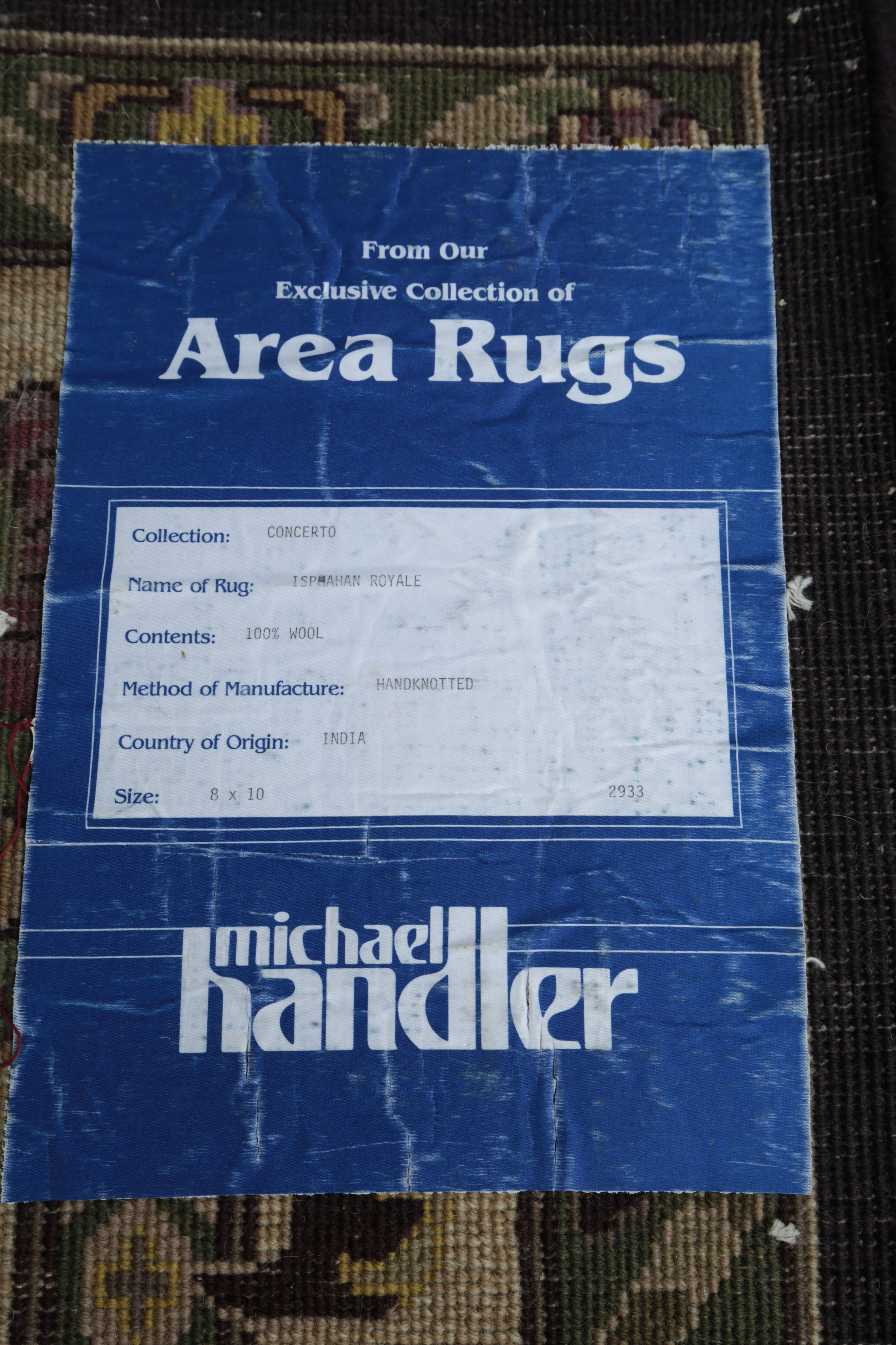 Hand-Knotted Michael Handler "Isfahan Royale"Wool Area Rug