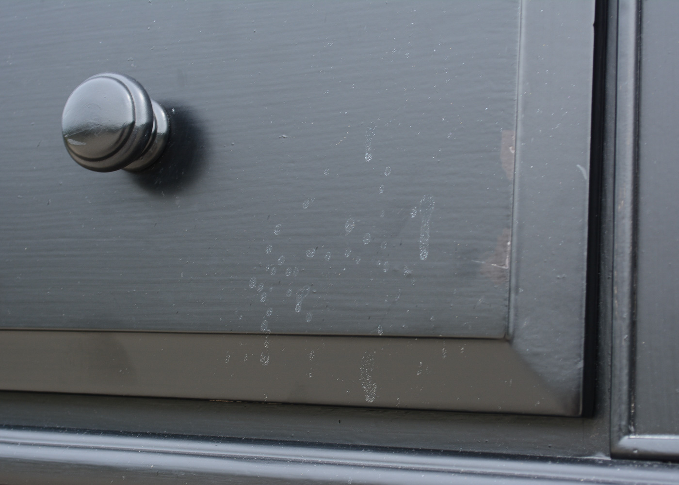 Black-Painted Chest of Drawers and Nightstand