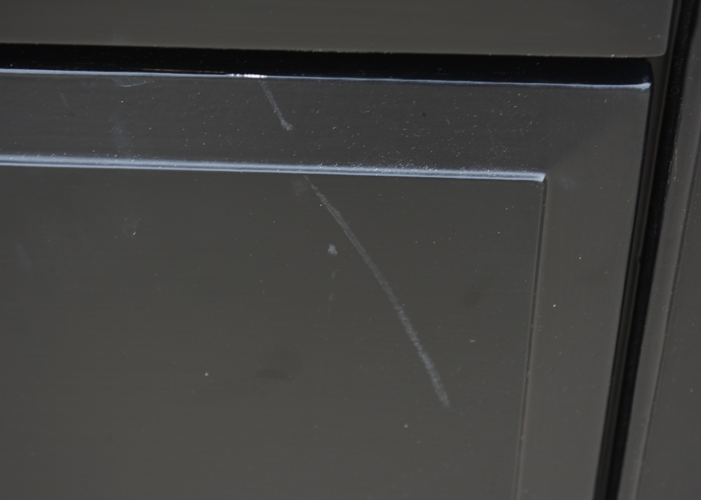 Black-Painted Chest of Drawers and Nightstand