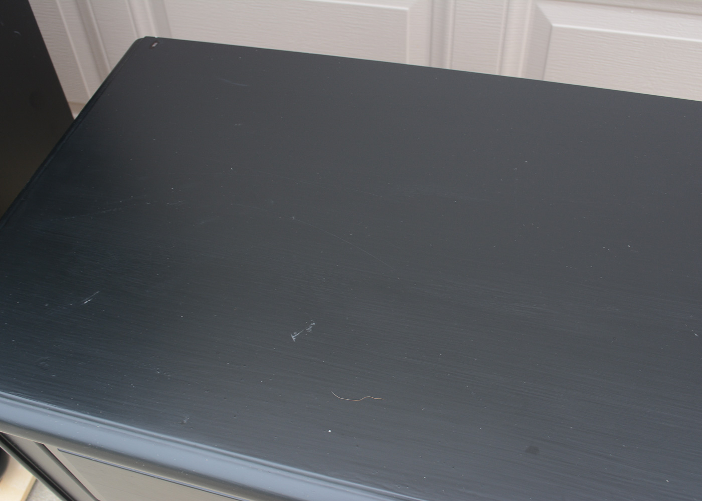 Black-Painted Chest of Drawers and Nightstand