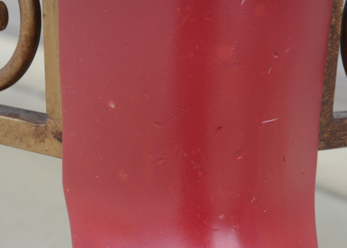 Red Glass Top Coffee Table