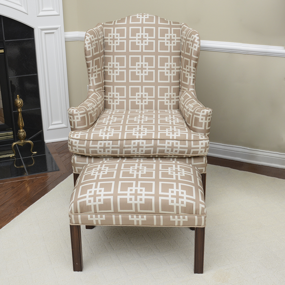 Woodmark Wingback Chair with Ottoman