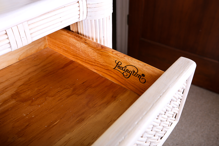 Hollywood Regency Style Rattan Chest of Drawers by Lexington