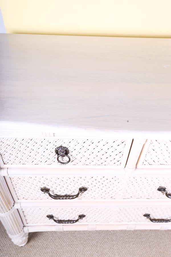 Hollywood Regency Style Rattan Chest of Drawers by Lexington