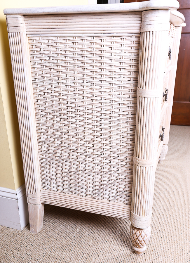 Hollywood Regency Style Rattan Chest of Drawers by Lexington