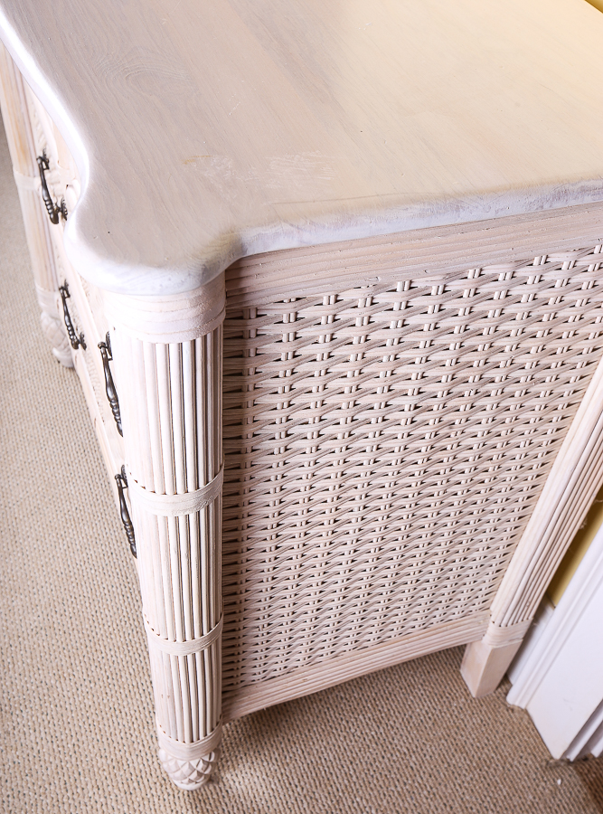 Hollywood Regency Style Rattan Chest of Drawers by Lexington