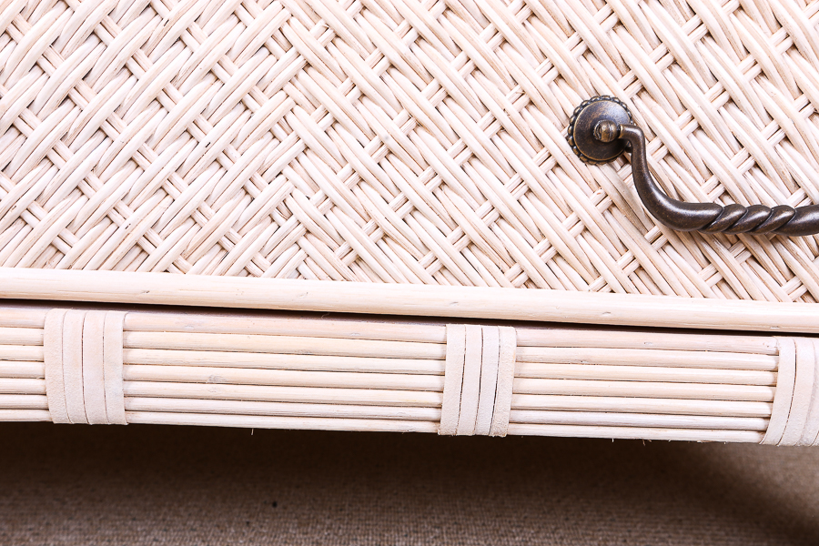 Hollywood Regency Style Rattan Chest of Drawers by Lexington