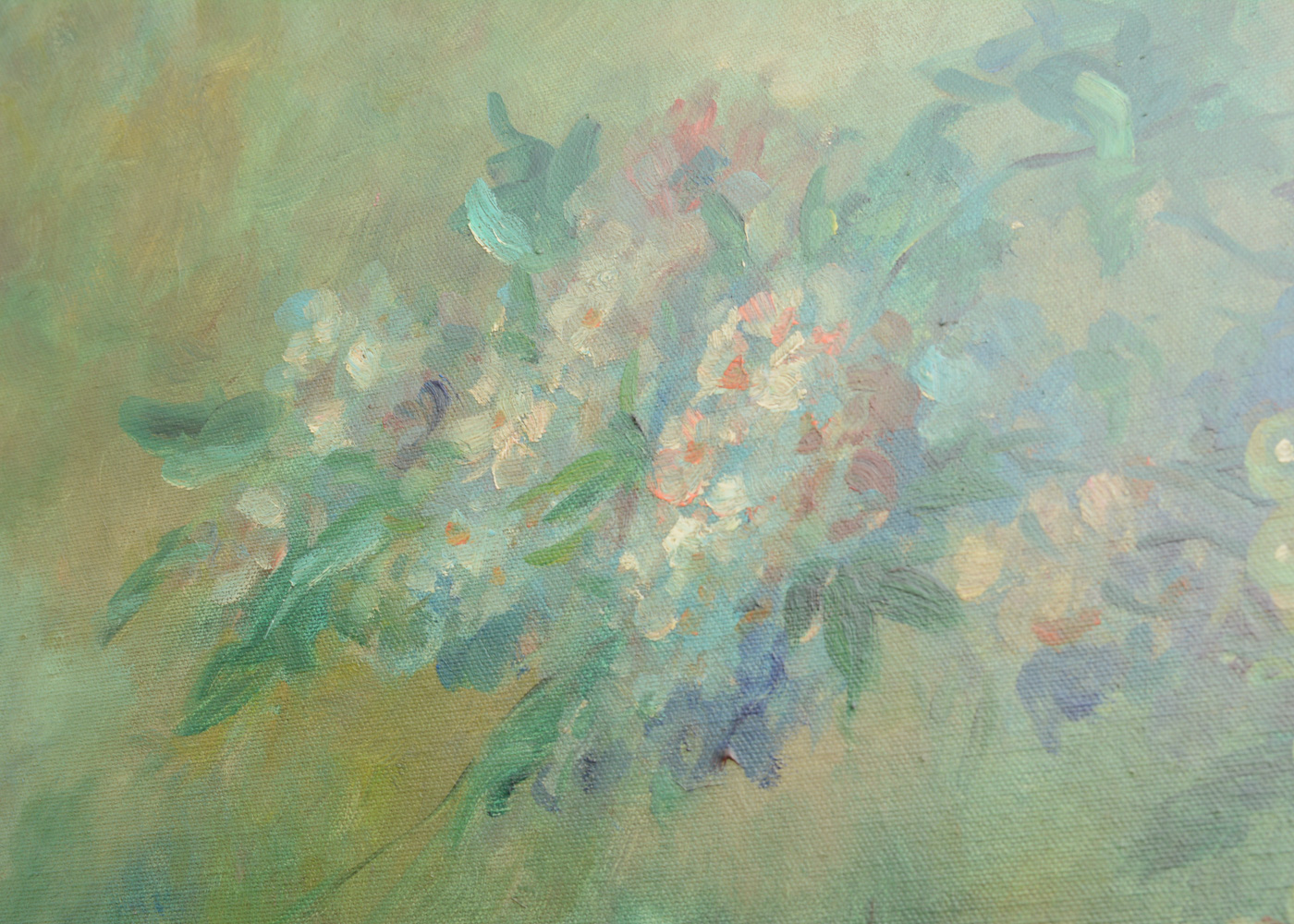 Neoclassical Style Oil Painting on Canvas Floral Still Life