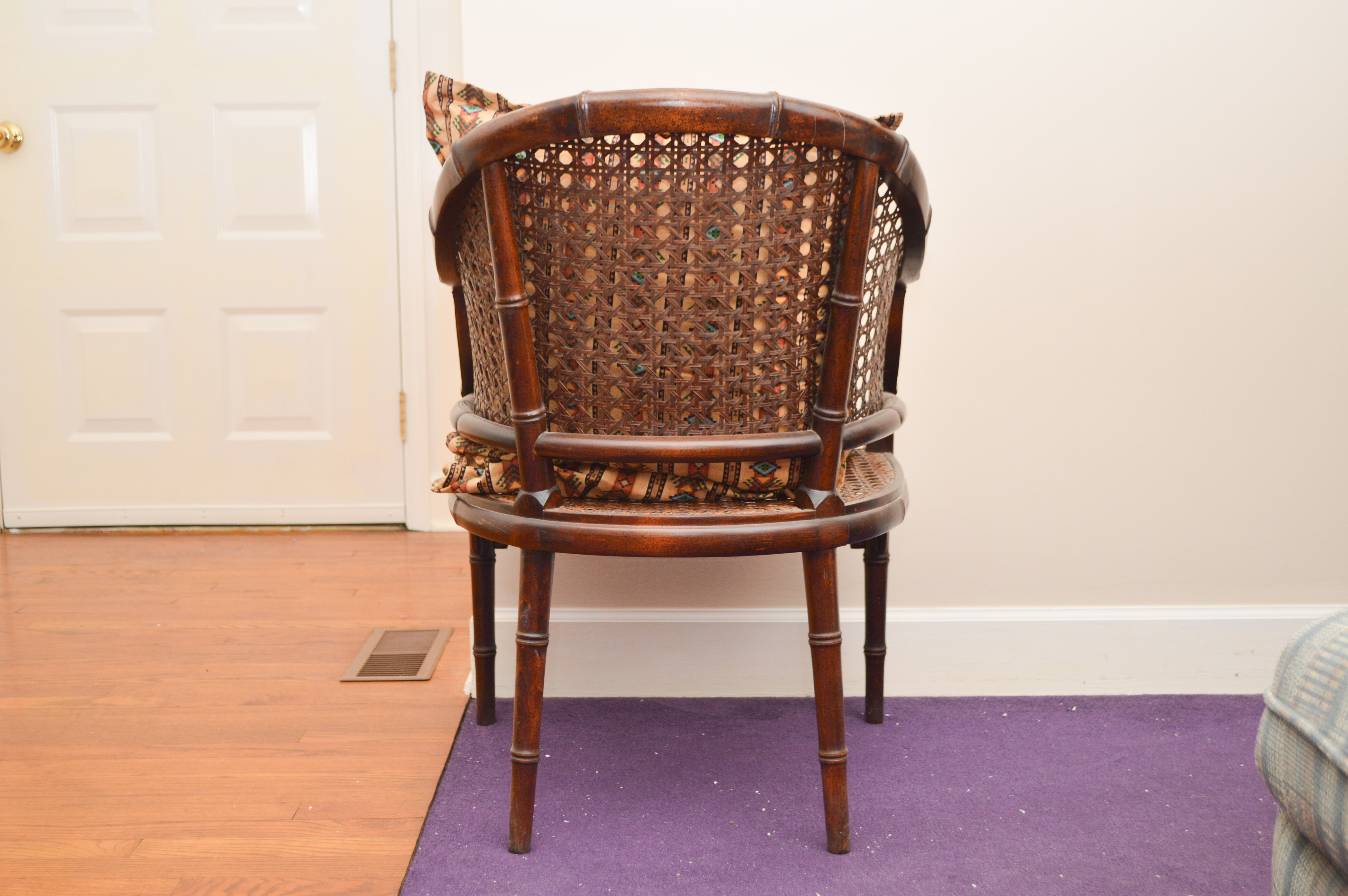 Rattan and Wood Accent Chair
