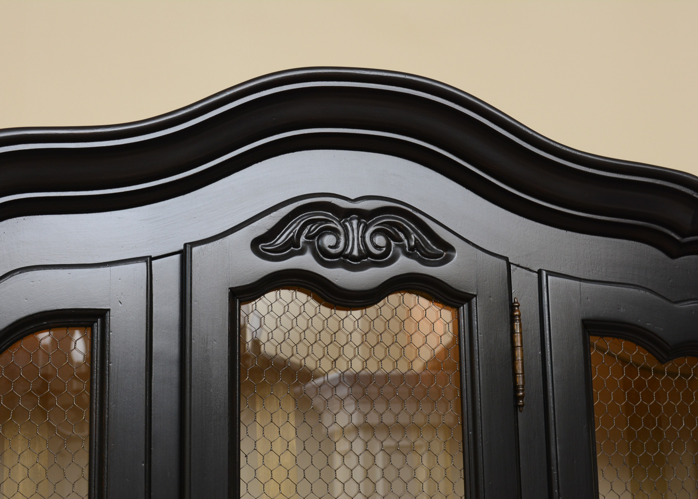 Drexel Black-Painted Lighted China Cabinet