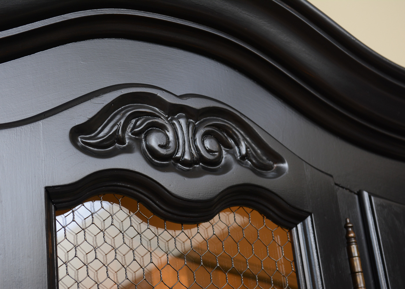 Drexel Black-Painted Lighted China Cabinet