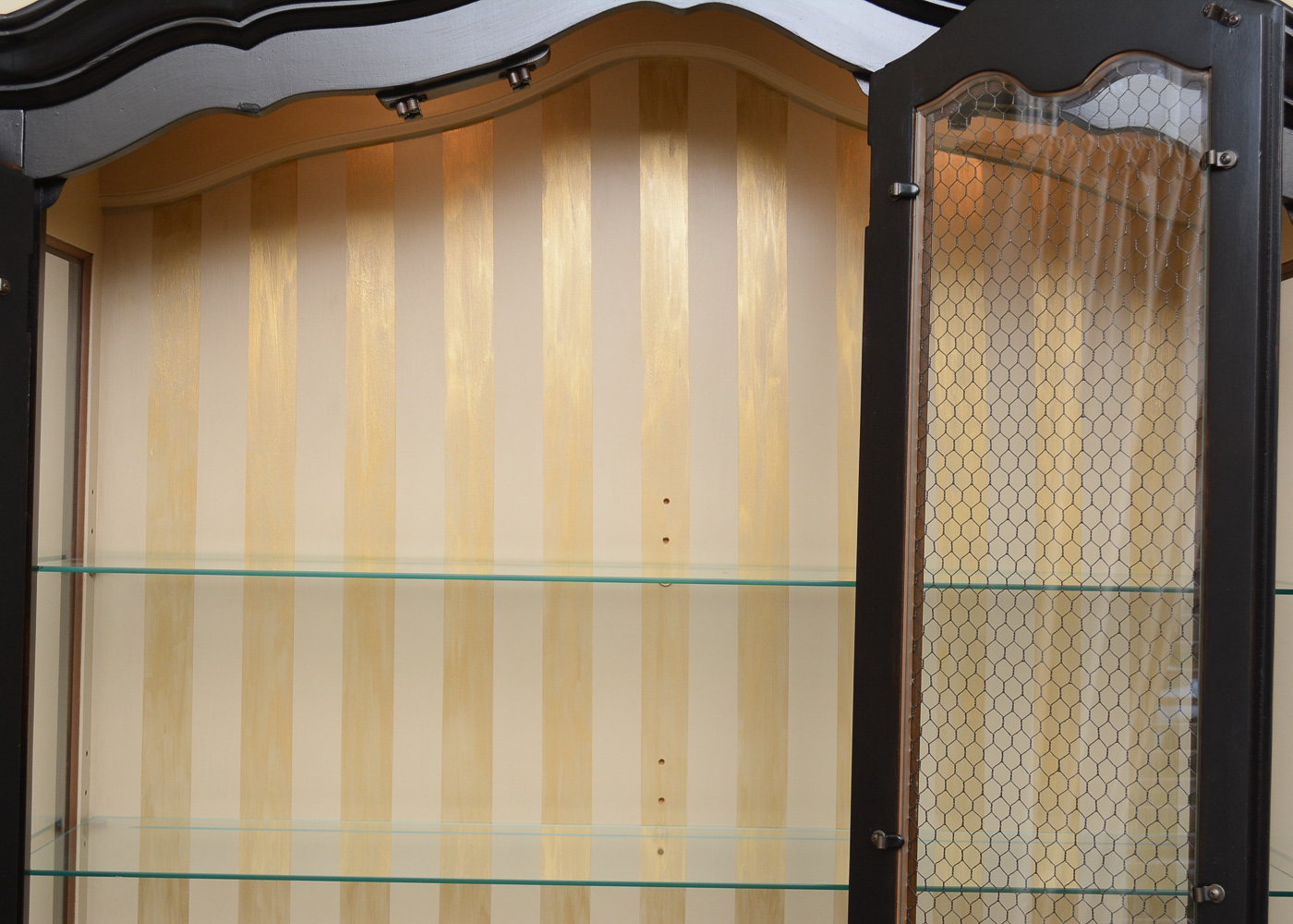 Drexel Black-Painted Lighted China Cabinet