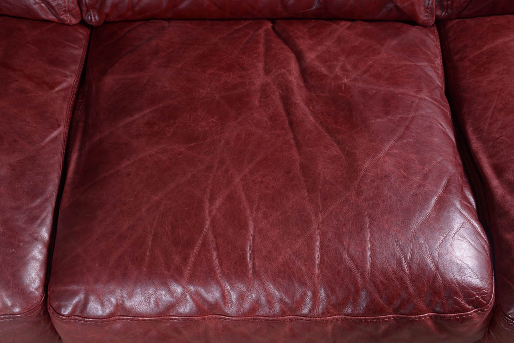 Natuzzi Burgundy Leather Sofa