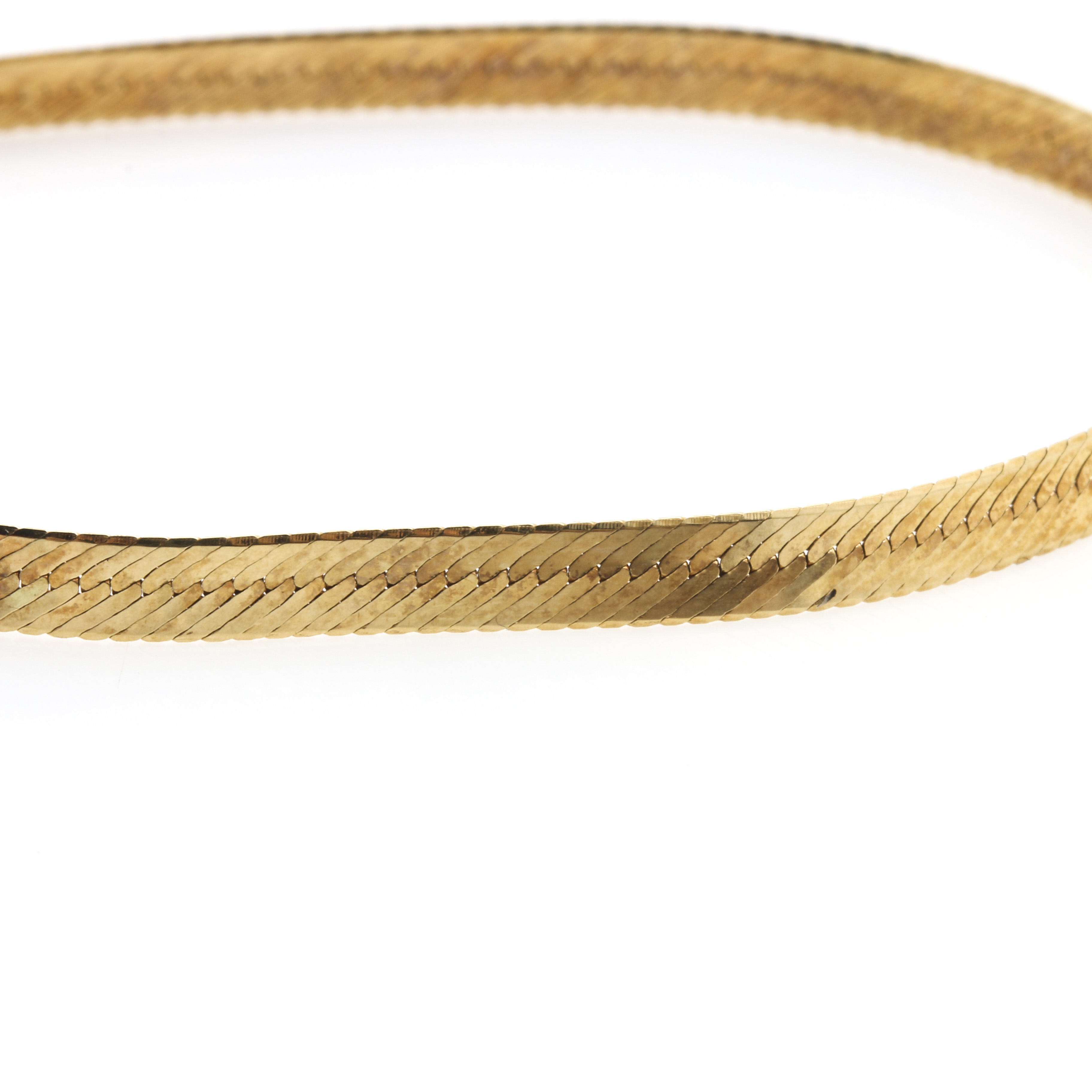 Italian 14K Yellow Gold Herringbone Chain Bracelet by UnoAErre