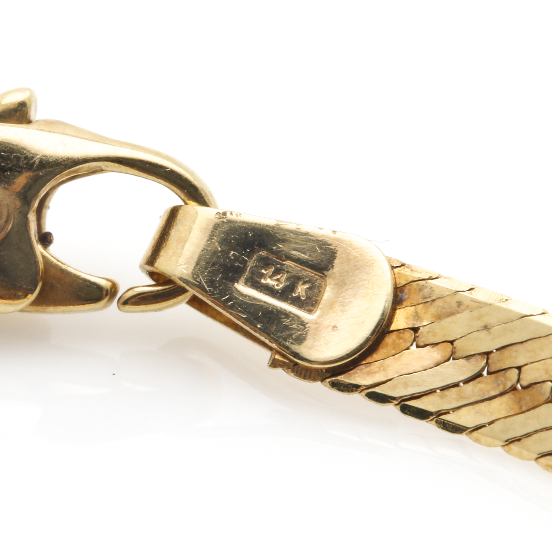 Italian 14K Yellow Gold Herringbone Chain Bracelet by UnoAErre