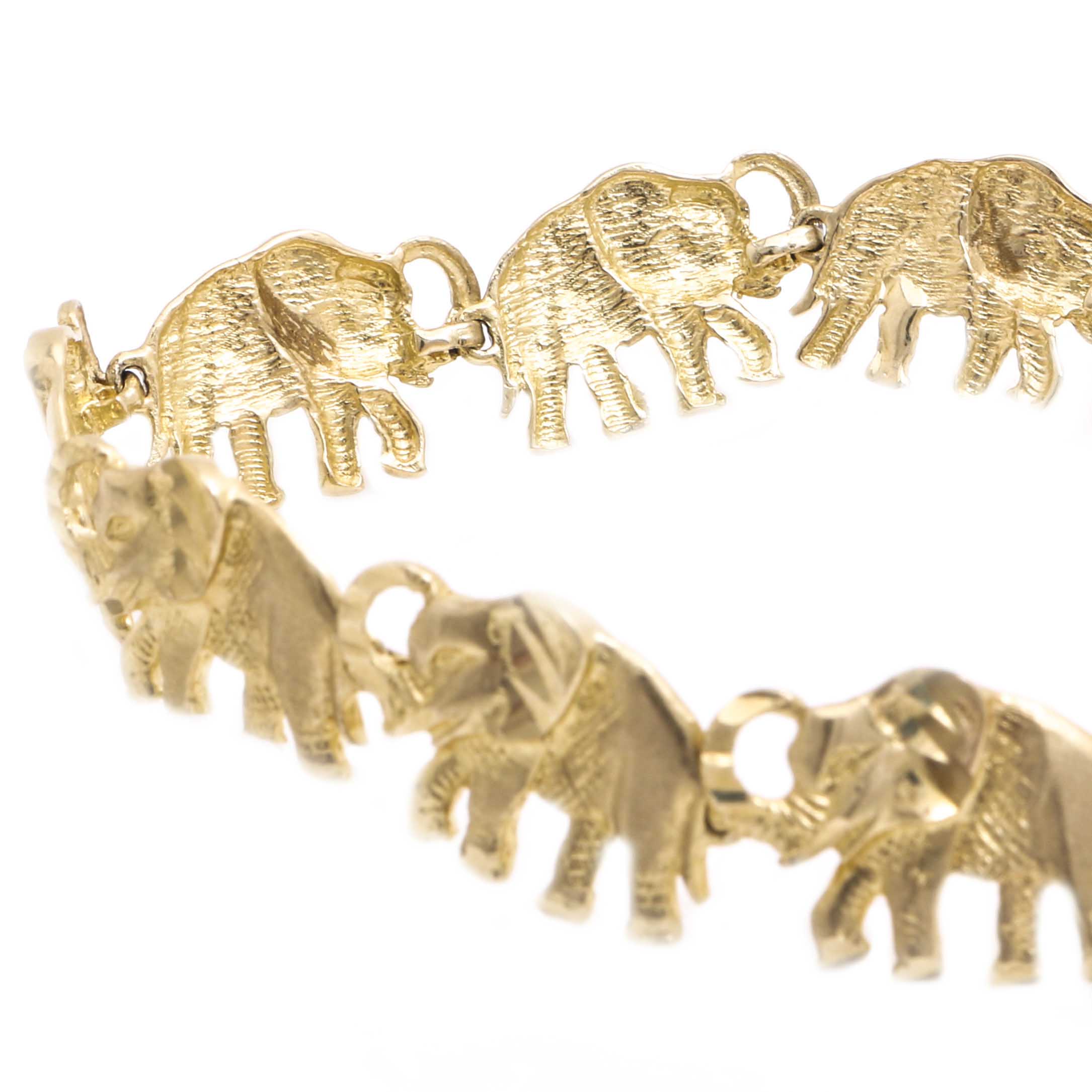 14K Yellow Gold Elephant Bracelet