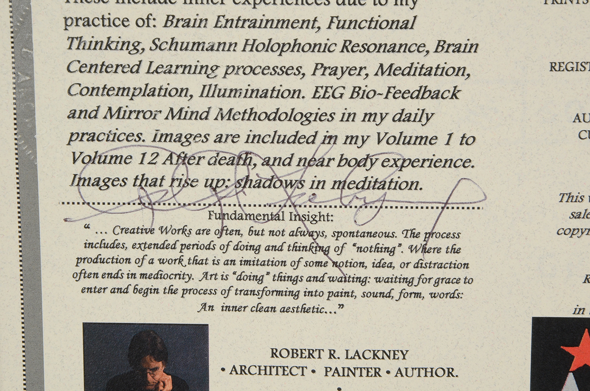 Robert Lackney Signed Digital Photograph "Chakra: Light Hum"