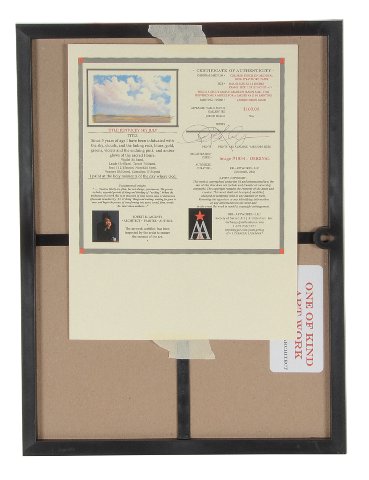 Robert Lackney Signed Colored Pencil-Accented Giclée "Kentucky Sky July"