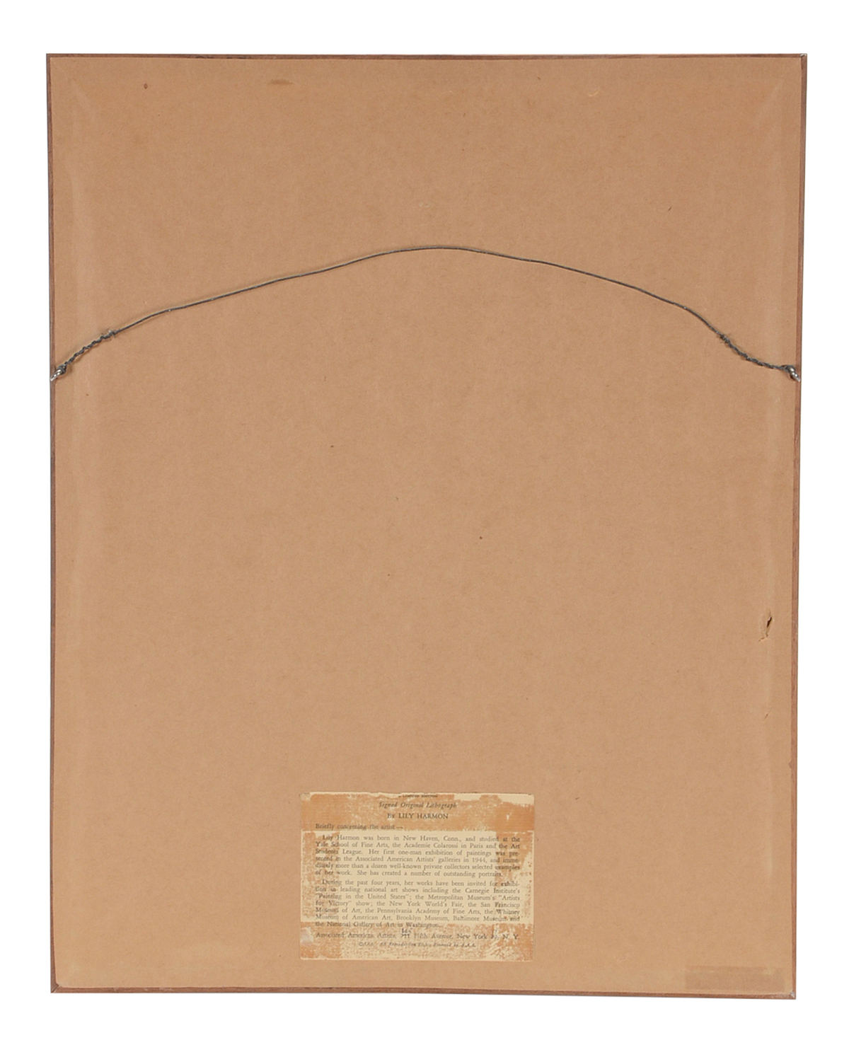 Lily Harmon Signed Limited Edition Aquatint Etching