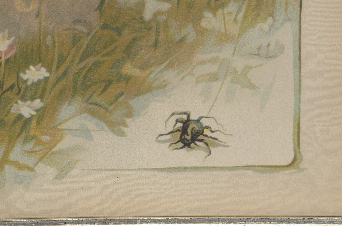 Antique Chromolithograph after John Lawson "Little Miss Muffet"