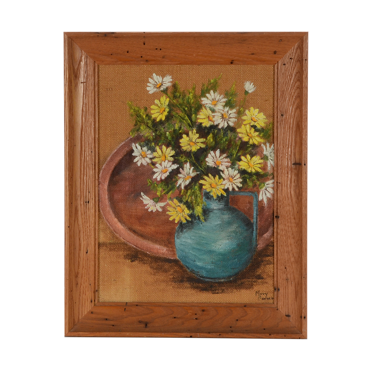 Mary Berner Original Oil Still Life on Burlap on Board