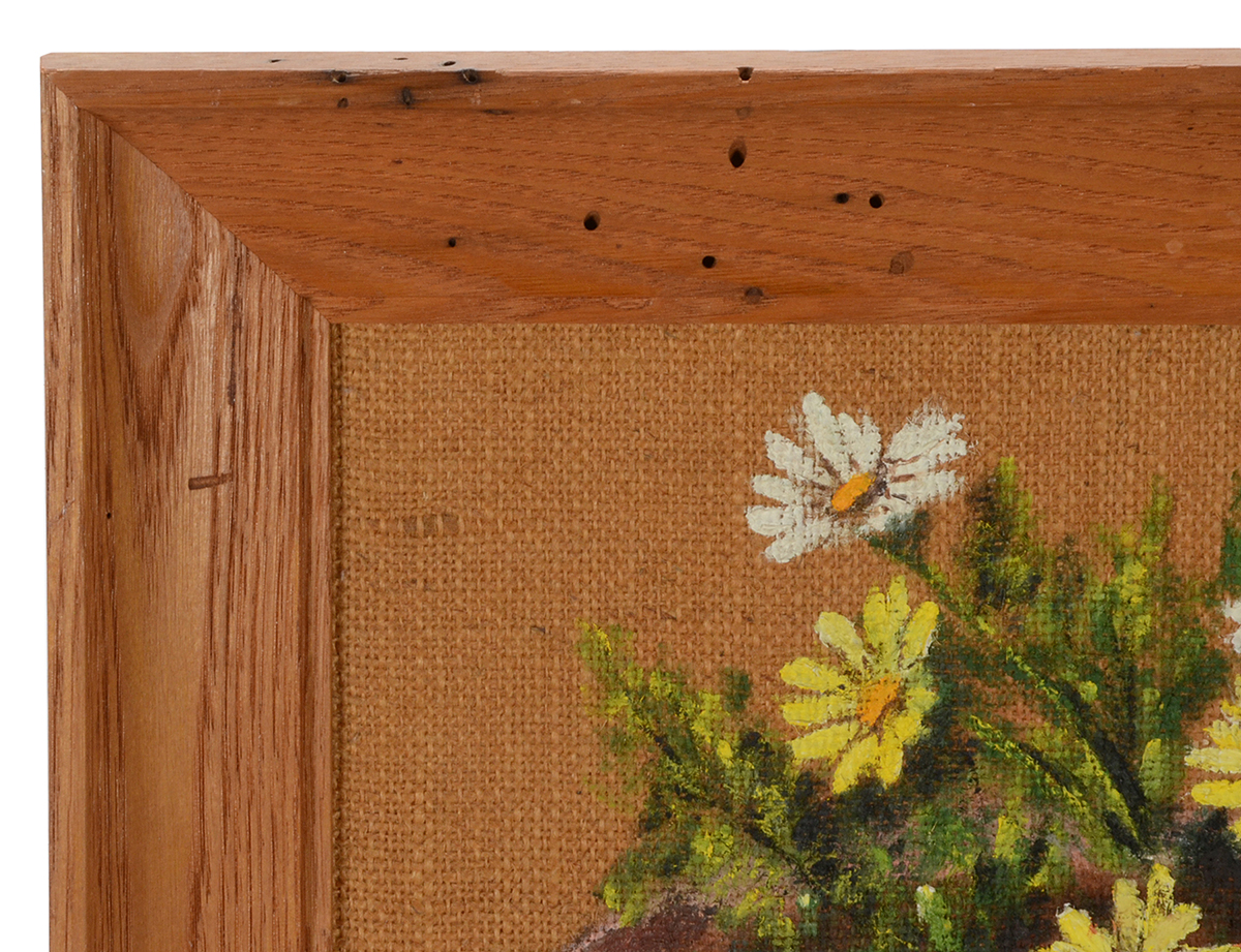 Mary Berner Original Oil Still Life on Burlap on Board