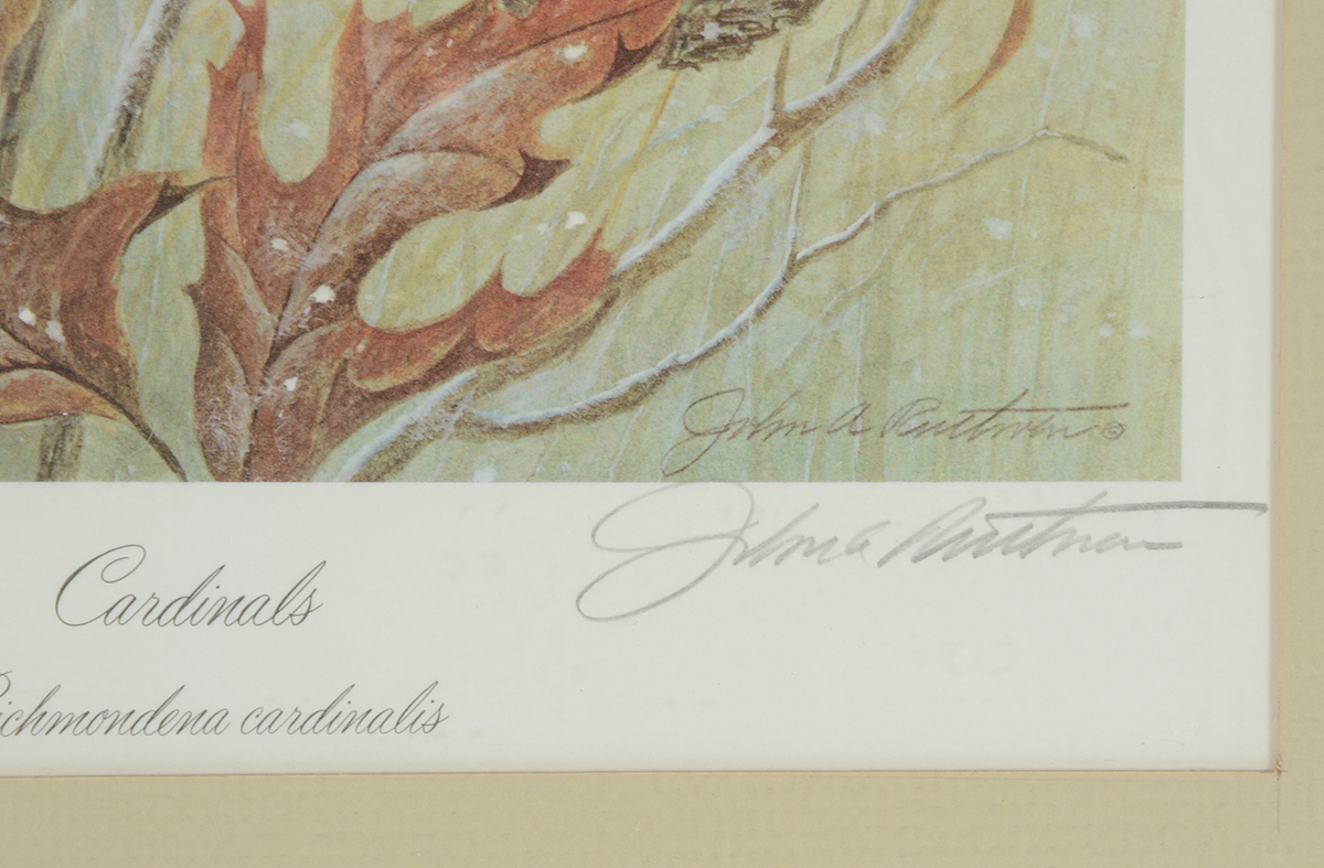 John Ruthven Signed Limited Edition Offset Lithograph "Cardinals"