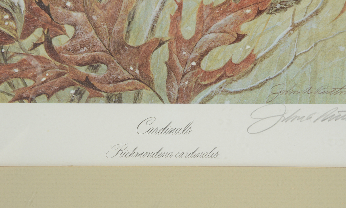 John Ruthven Signed Limited Edition Offset Lithograph "Cardinals"