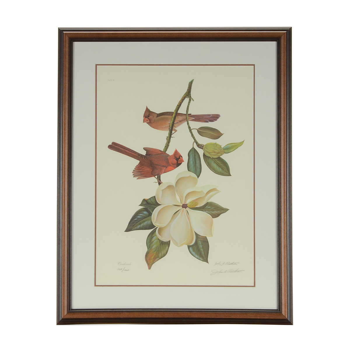 John Ruthven Signed 1967 Limited Edition Offset Lithograph "Cardinals"