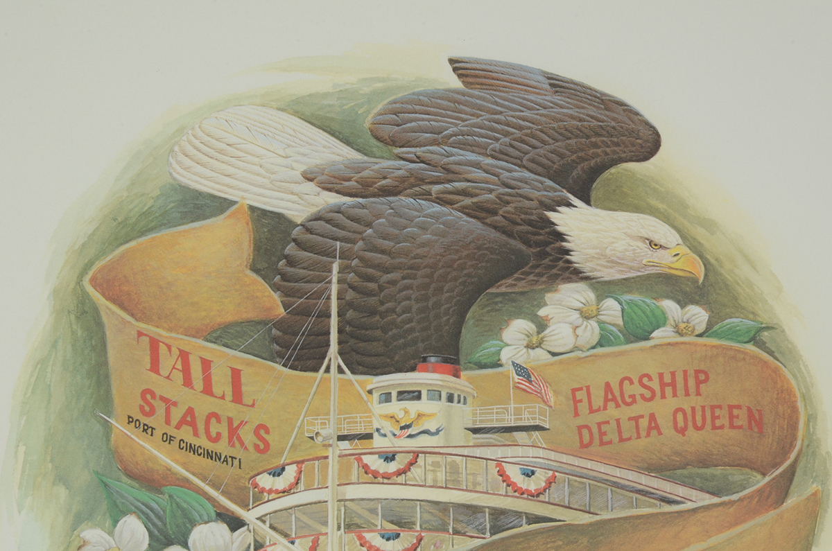 John Ruthven Signed 1992 Limited Edition Offset Lithograph "Coming Home: The Delta Queen"