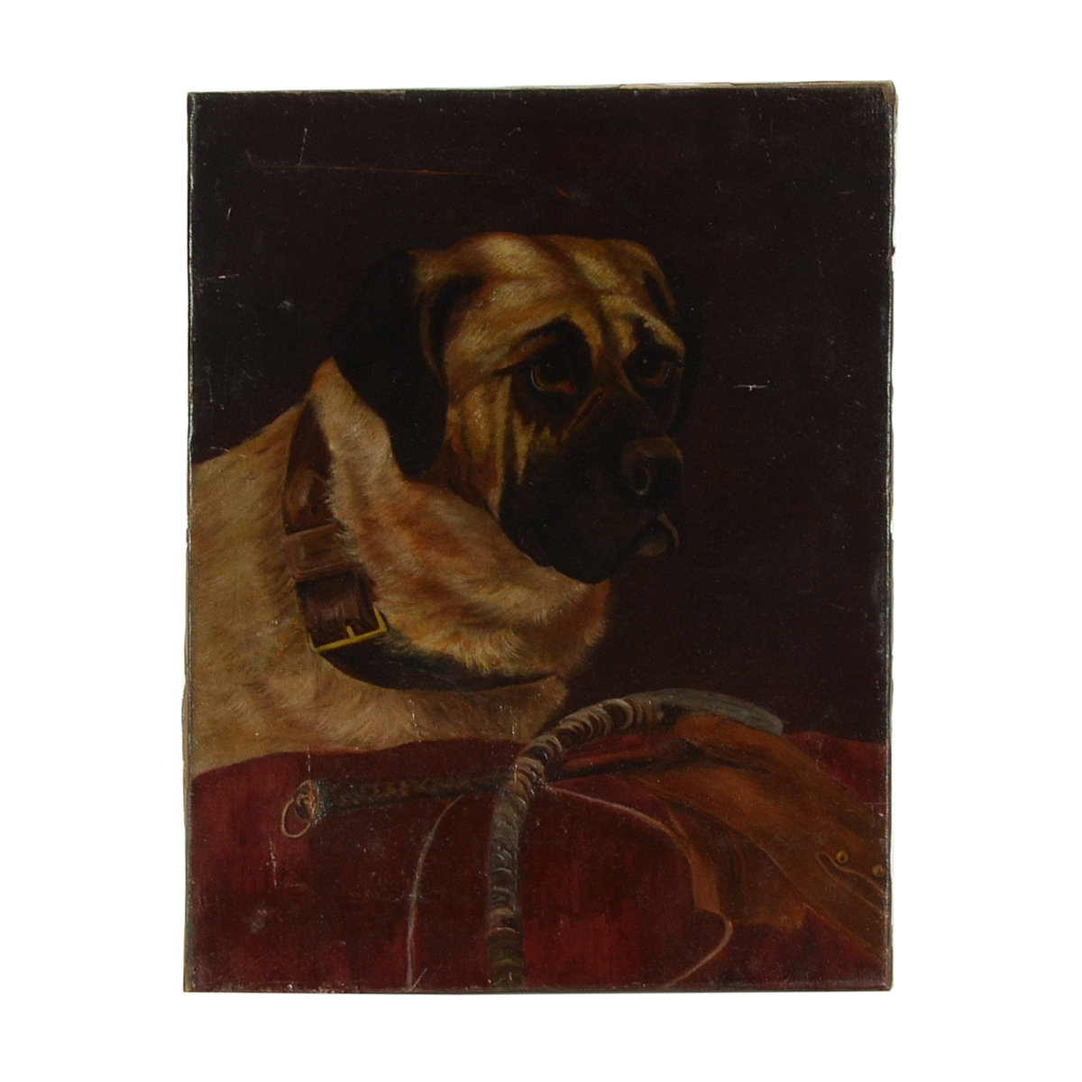 19th Century Oil Painting on Canvas of a Great Dane