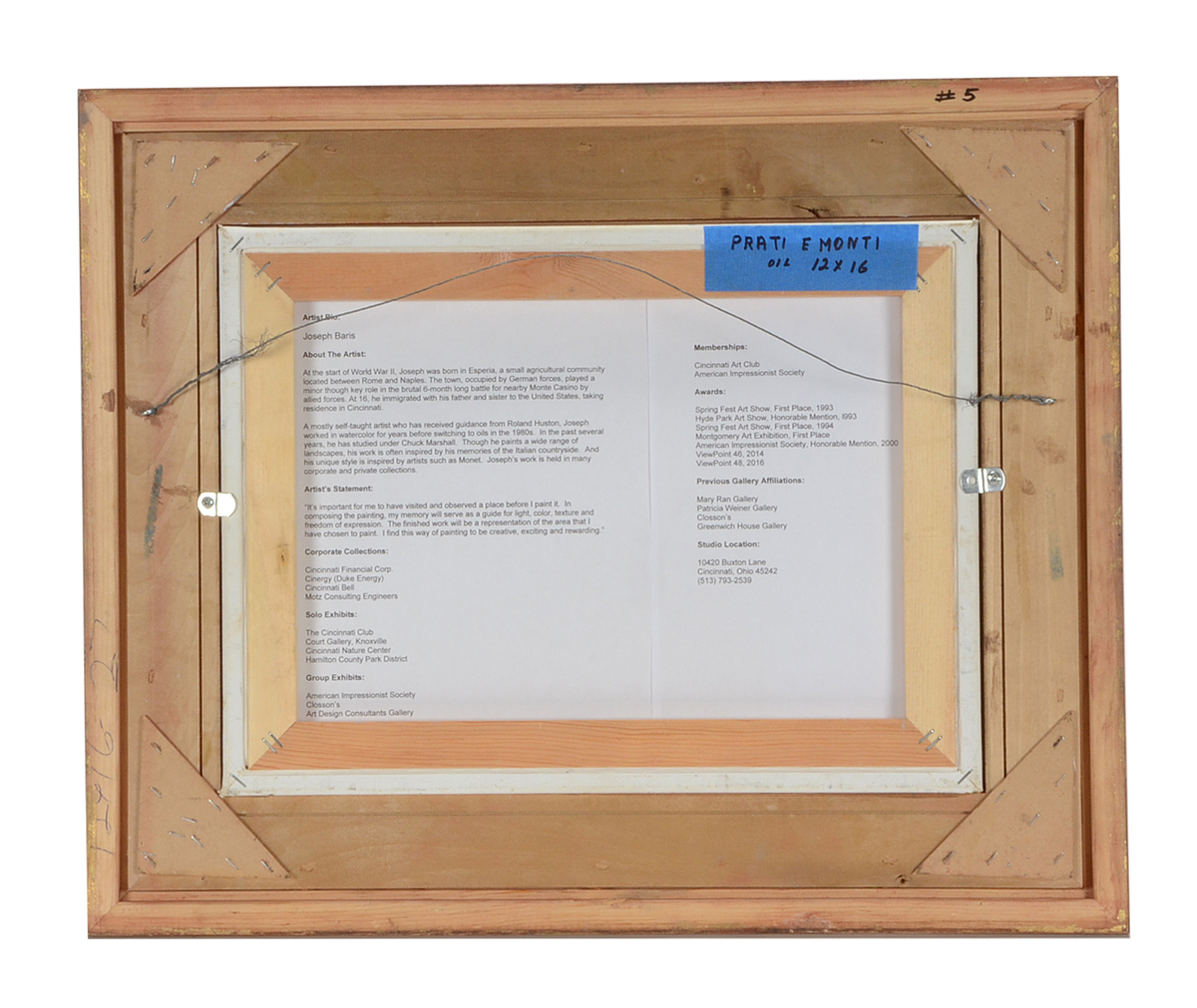 Joseph Baris Original Oil on Canvas "Prati e Monti"