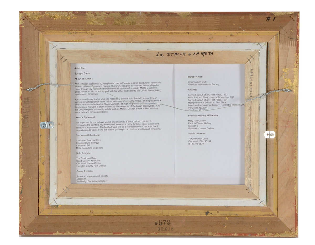 Joseph Baris Original Oil on Canvas "La Stalla e la Meta"