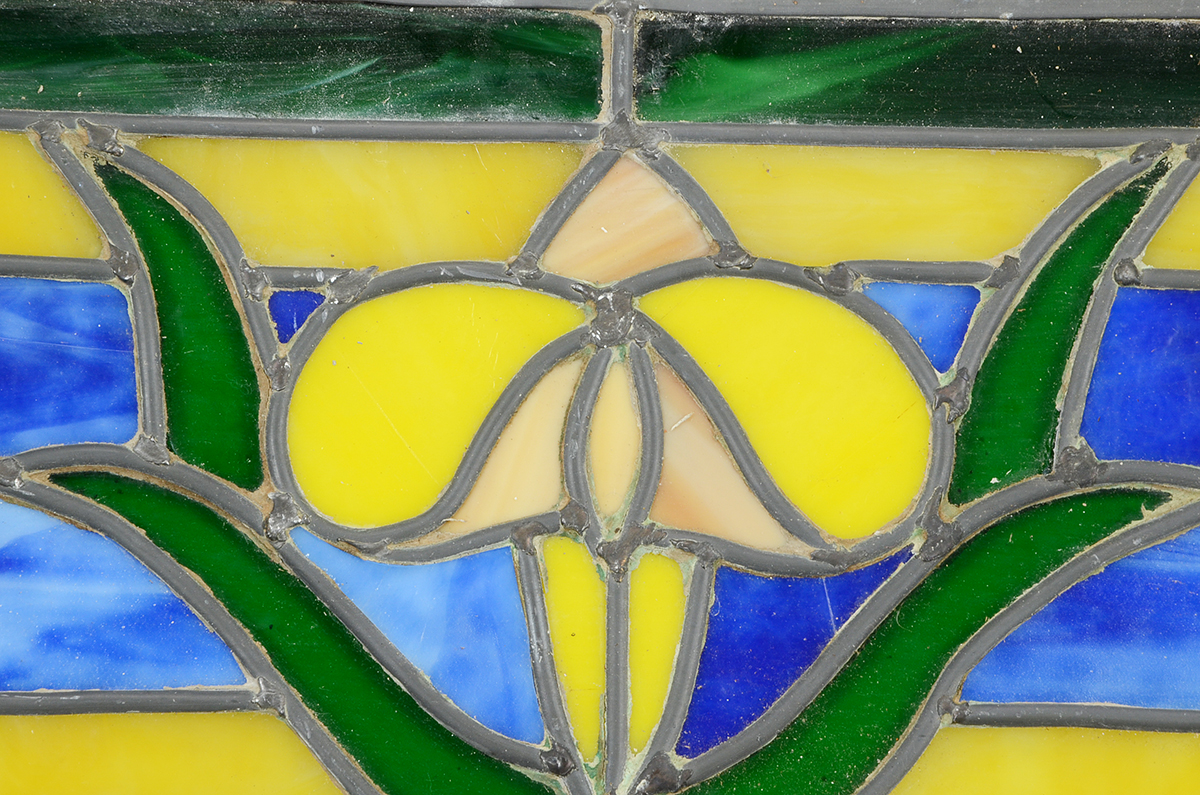 Pair of Antique Stained Glass Panels